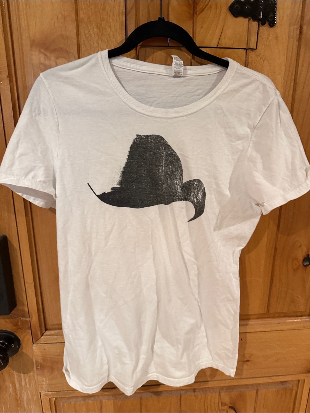 Dwight Yoakum women’s concert Tee with Black Hat Silhouette